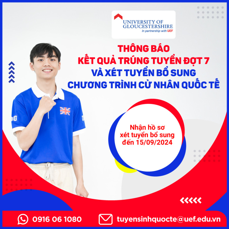 UOG VIETNAM CÔNG BỐ KẾT QUẢ XÉT TUYỂN ĐỢT 7 VÀ MỞ ĐĂNG KÝ XÉT TUYỂN BỔ SUNG 3