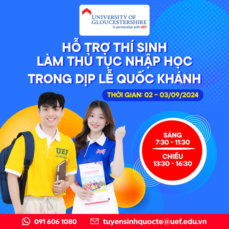 GLOUCESTERSHIRE VIETNAM SẼ HỖ TRỢ THÍ SINH HOÀN THÀNH THỦ TỤC NHẬP HỌC TRONG SUỐT DỊP LỄ QUỐC KHÁNH 9