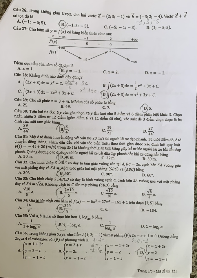 ĐỀ THI - ĐÁP ÁN MÔN TOÁN KỲ THI TỐT NGHIỆP THPT 2024 18